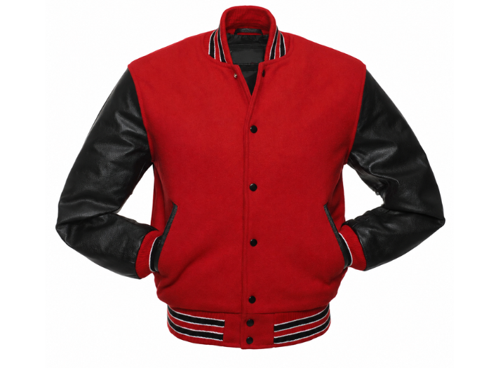 B2B Classic Varsity Jacket Red/Black Winter Jacket Low MOQ