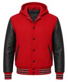 Custom Hoodie Varsity Jacket B2B Winter Jacket Red/Black