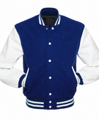 Wool Classic Varsity Jacket B2B Custom Winter Jacket Blue/White