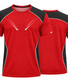 Custom Red Black Rugby Warm Up Shirt | Wholesale Round Neck Team Training Shirt