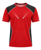 Custom Red Black Rugby Warm Up Shirt | Wholesale Round Neck Team Training Shirt