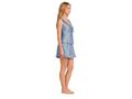 Wholesale Satin Ruffled Short Set | Custom Dusty Blue Sleepwear Manufacturer for Private Label Brands