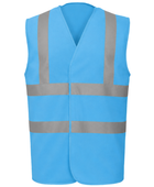 Reflective Braces Waistcoat – Low MOQ B2B Sleeveless Workwear Vest in Sky Blue
