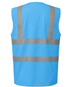 Reflective Braces Waistcoat – Low MOQ B2B Sleeveless Workwear Vest in Sky Blue