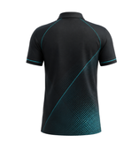 Custom Darts Polo Jersey – Black Teal Sponsor Team Shirt for Wholesale Club Buyers