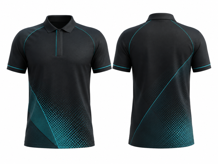 Zip-Collar Dart Polo