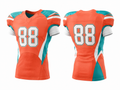 Custom Orange Aqua American Football Jersey | Wholesale Team Uniform Jersey for Bulk Orders
