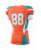 Custom Orange Aqua American Football Jersey | Wholesale Team Uniform Jersey for Bulk Orders