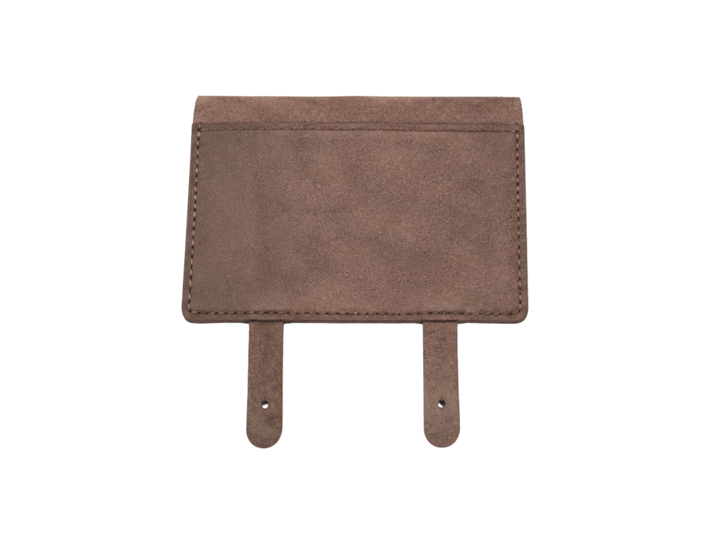 Custom Taupe Brown Leather Hunting Pouch B2B front design preview