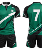 Custom Green Rugby Sevens Kit | Wholesale Rugby 7s Jersey and Shorts Set for Bulk Team Orders
