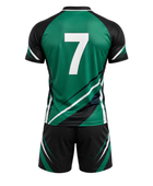 Custom Green Rugby Sevens Kit | Wholesale Rugby 7s Jersey and Shorts Set for Bulk Team Orders