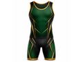 Custom Wrestling Singlet | Wholesale Two Piece Wrestling Uniform | Green Black Gold | Apparels Bridge
