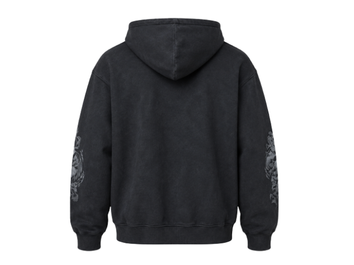 Personalize Black DTG Graphic Pullover Hoodie B2B Low MOQ Manufacturer