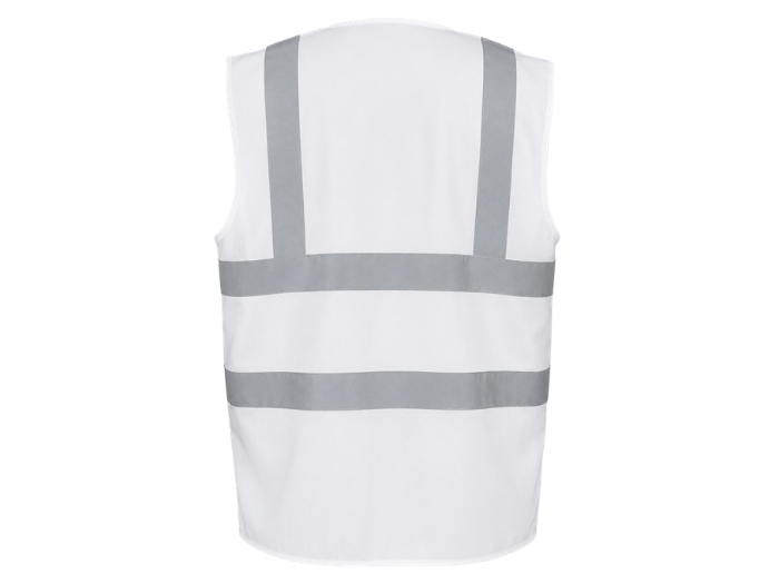 Two Band and Braces Waistcoat B2B Low MOQ Reflective Waistcoat White Workwear