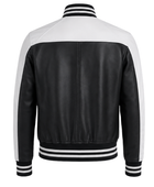 Custom Leather Varsity Jacket White/Black B2B Low MOQ