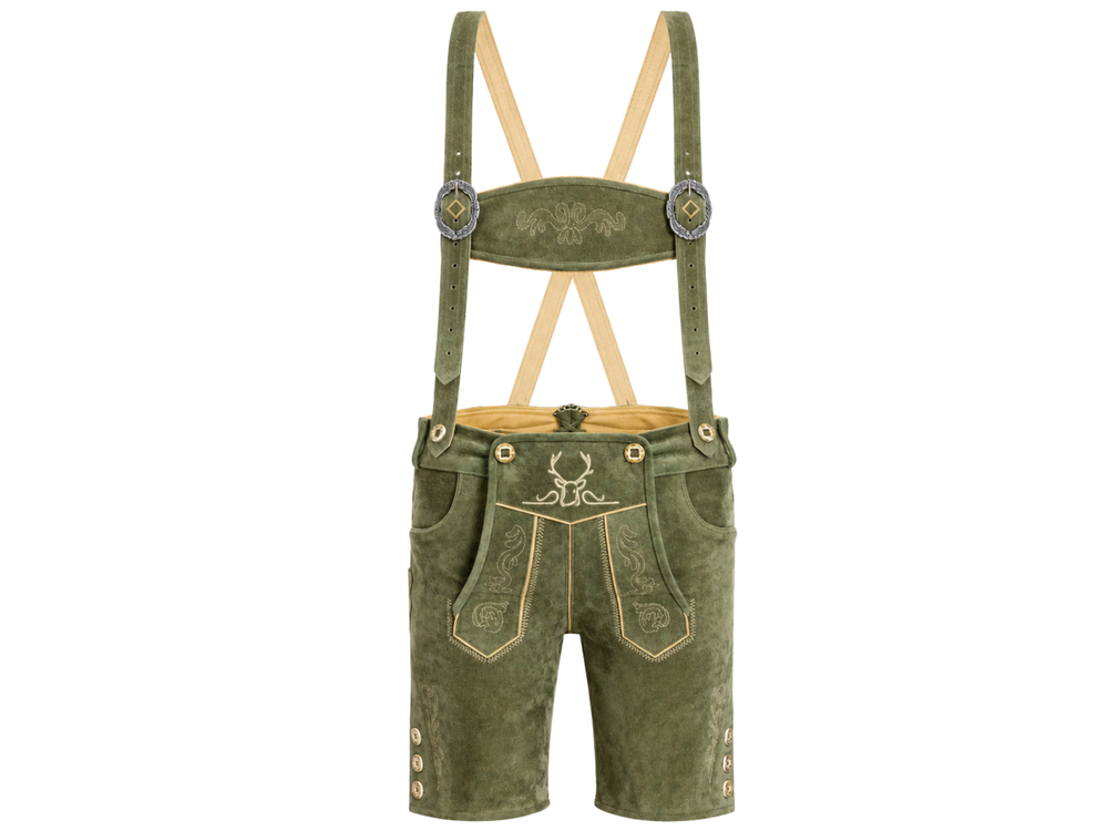 Hunting Leather Hosen Olive B2B Low MOQ Hunting front design preview