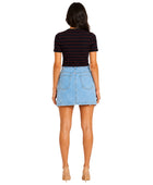 Custom Women’s Light Blue Denim Mini Skirt for Private Labels