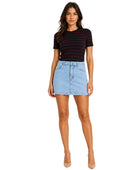 Custom Women’s Light Blue Denim Mini Skirt for Private Labels
