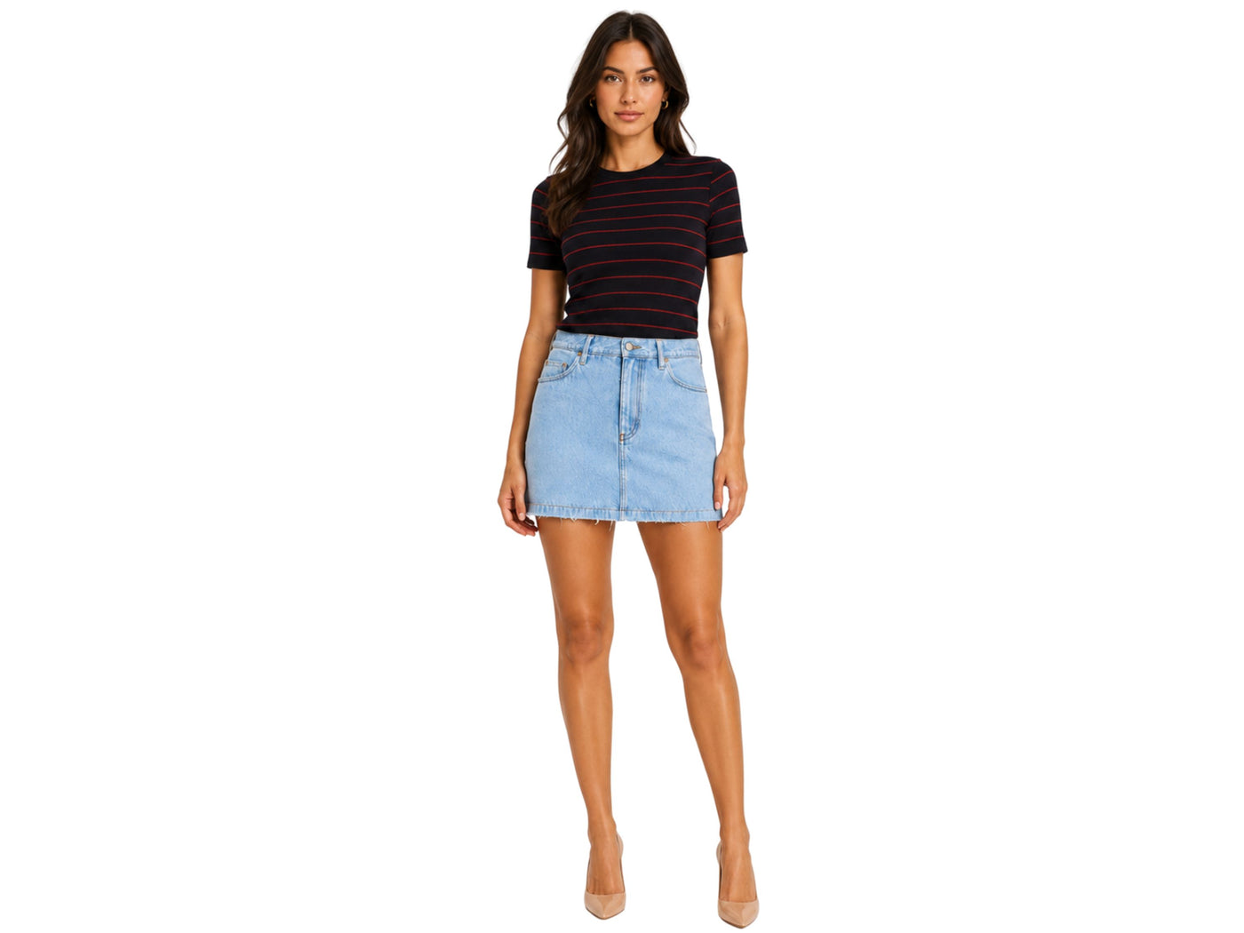 Custom Women’s Light Blue Denim Mini Skirt for Private Labels