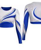 Custom Long Sleeve Team Jersey Crop Top – Blue White Performance Teamwear for Wholesale Buyers