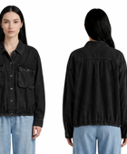 Wholesale Custom Black Denim Jacket Manufacturer Private Label Relaxed Utility Jacket