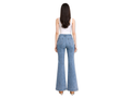 Wholesale Custom Mid Blue Wide Leg Jeans Manufacturer Private Label Y2K Flare Denim Pants