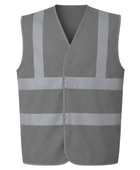 Reflective Braces Waistcoat – Low MOQ B2B Sleeveless Workwear Vest in Grey