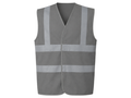 Reflective Braces Waistcoat – Low MOQ B2B Sleeveless Workwear Vest in Grey