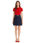 Custom Women’s Dark Blue Denim Mini Skirt for Private Labels