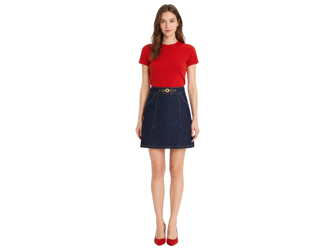 Custom Women’s Dark Blue Denim Mini Skirt for Private Labels