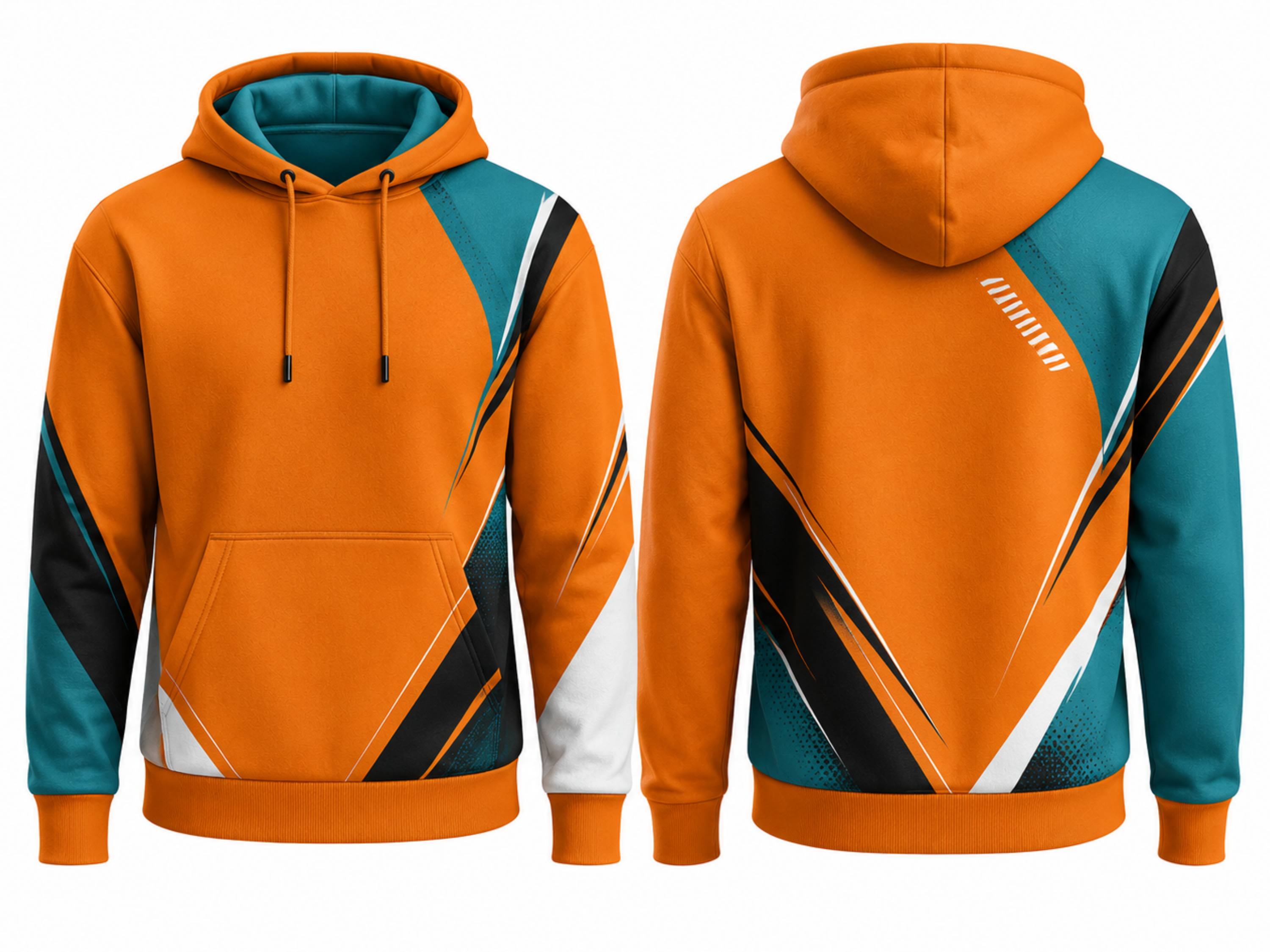 Custom Training and Lifestyle Hoodie | Wholesale Gym Team Hoodie | Orange Teal Black | Apparels Bridge