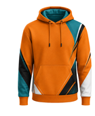 Custom Training and Lifestyle Hoodie | Wholesale Gym Team Hoodie | Orange Teal Black | Apparels Bridge