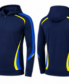 Custom Training and Lifestyle Hoodie | Wholesale Gym Team Hoodie | Navy Blue Yellow | Apparels Bridge