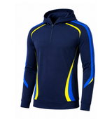 Custom Training and Lifestyle Hoodie | Wholesale Gym Team Hoodie | Navy Blue Yellow | Apparels Bridge