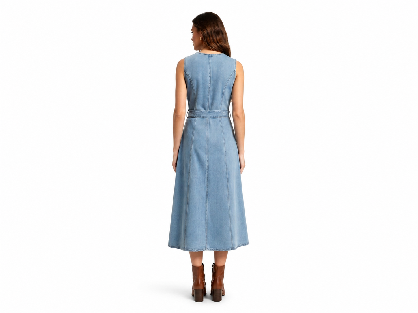 Wholesale Custom Denim Midi Dress Manufacturer Private Label Button Down Dress