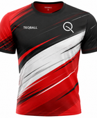 Custom Teqball Jersey – Black Red Team Shirt for Wholesale Sportswear Buyers