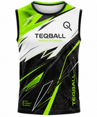 Custom Sleeveless Teqball Jersey – Black Neon Green Teamwear for Wholesale Buyers