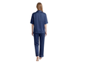 Wholesale Navy Blue Satin Pajama Set, Custom Button Up Sleepwear Manufacturer for Private Label Boutique Brands