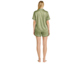 Wholesale Satin Contrast Short Pajama Set | Custom Olive Green Sleepwear Manufacturer for Private Label Brands